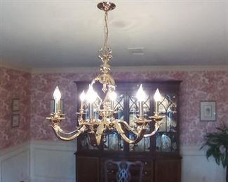 Brass chandelier (alternate view)