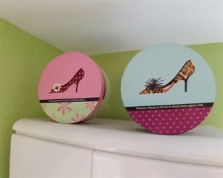 Shoe themed hat boxes