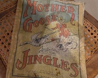 ANtique Mother goose cloth book 
