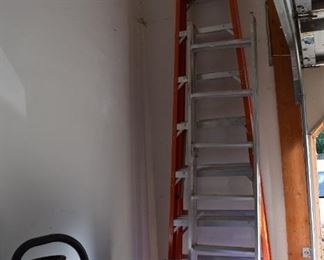 Aluminum Extension Ladder and Fiberglass A Frame Ladder
