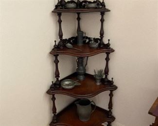 Antique whatnot corner stand