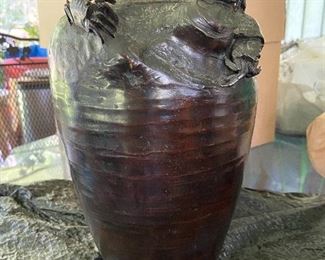 Meiji period Bronze crab vase