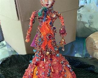 Artist made beaded doll