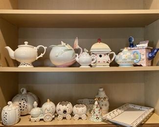 SOME OF OVER 100 TEAPOTS