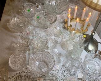 Crystal bowls and other crystal serving pieces