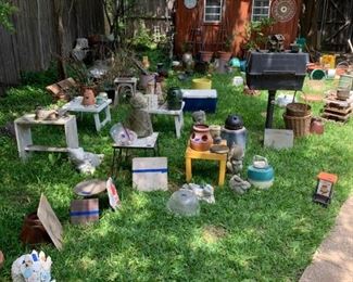 Yard art and planters