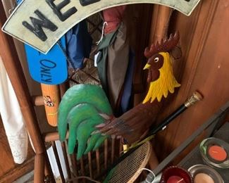 Rooster welcome sign