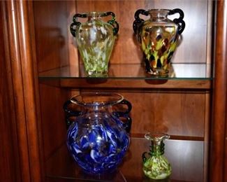 3. Four 4 Art Glass Vases