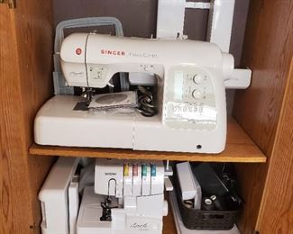 Singer Futura Quartet with accessories and Brother Serger