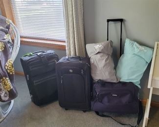 Luggage and travel pillows