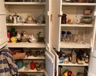 Glassware, vintage dishes, Lefton Christmas dishes