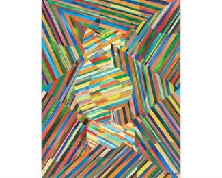 Korshak, colorful geometric, dated 1991