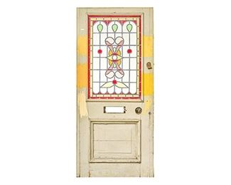 Architectural Door with Stained Glass Accents