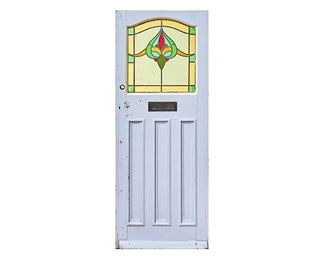 Architectural Door with Stained Glass Accents