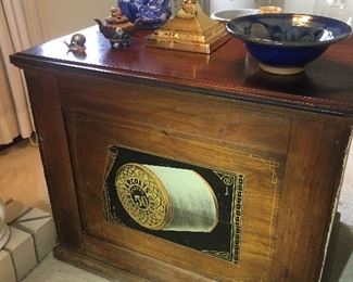 Antique J&P Coats Sewing Spool Cabinet 
