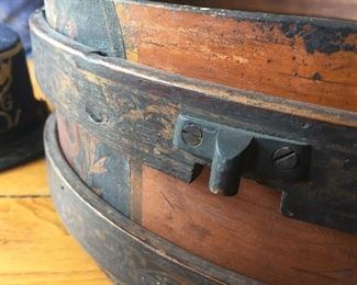 Part of military army drum from a collection of 1870s artifacts belonging to a member of the Dwight Guards, a militia company formed in Dwight, Illinois.