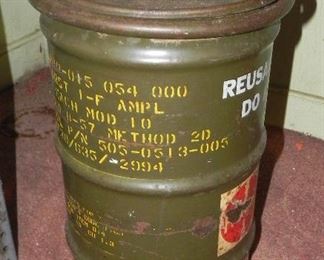 Vintage Reusable Shipping Military Drum/Container Barrel