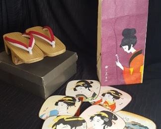 Japanese Paper Fan Postcards