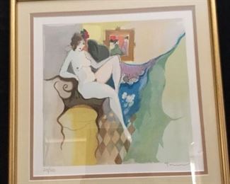 Sandra with Flowers by Itzchak Tarkay