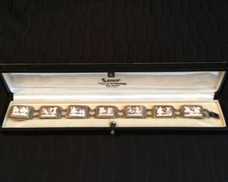 Vintage Carved Abalone Bracelet