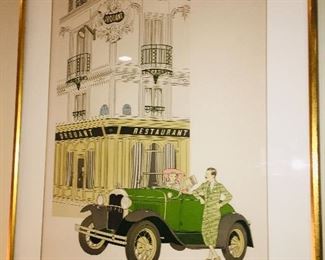 Denis Noyer lithograph "Drouant" purchased from the Dyansen Gallery in New Orleans