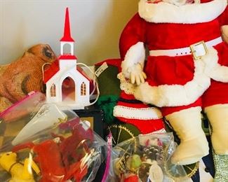 precious vintage Christmas including elves and reindeers--Do you see the old Santa display that was in the Saloom store downtown Lafayette?