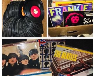 boxes of very fascinating records including the Beatles