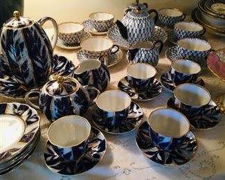 2 sets of Russian tea services (mint!)