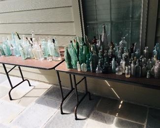 large collection of old bottles (some from Lafayette)