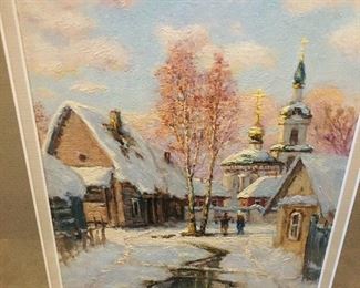 Charming original watercolor by Russian artist