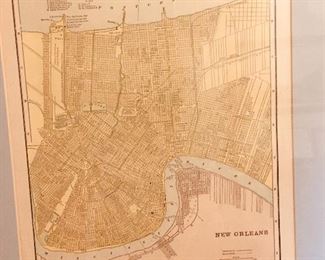 Very early framed map of New Orleans