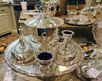 Turn of last century 11 piece hot food buffet server --OUTSTANDING