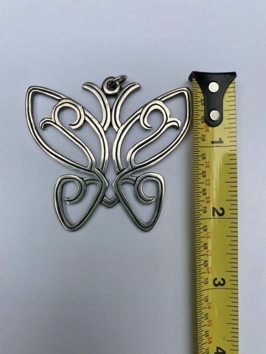 Retired James Avery Sterling Large Butterfly Pendant