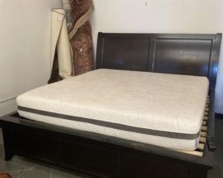 King Sleigh Bed With New Mattress