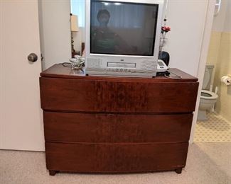 Solid Mahogany 3-drawer chest with mirror.  See following picture for view of entire bedroom set.