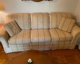 Couch and 2 throw pillows.  