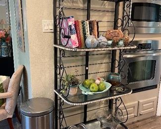 Stainless Garbage Can, Bakers Rack