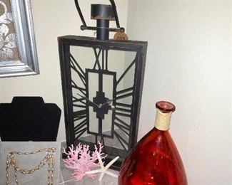 Large Clock & Art Glass