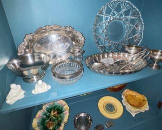 Silverplate Serving Dishes and Glass Serving Dishes