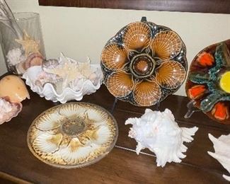 Oyster Plates and Real Sea Shells