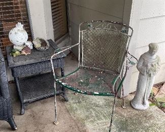 St Joseph Statue, Metal Chair