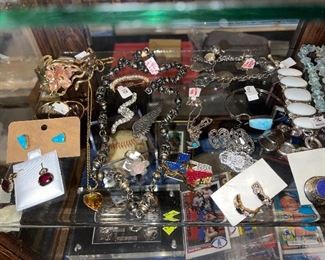 Sterling Silver: Charm Bracelet,Earrings, Chinky Necklace