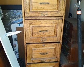 Vintage oak file cabinet one of two