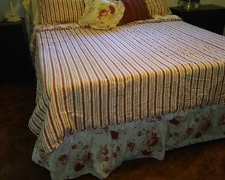 King size white wooden bed with memory foam mattress in perfect condition