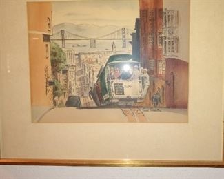 Frank Serratonti Cable Car Watercolors in San Francisco