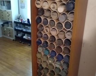 Tons of paint in craft room