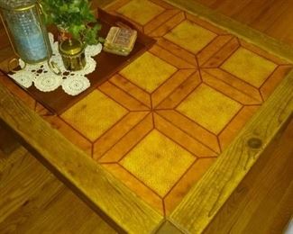 Vintage coffee table with tile top