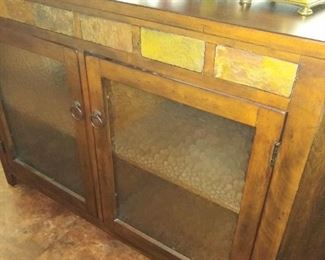 Console table with slate and stained glass details