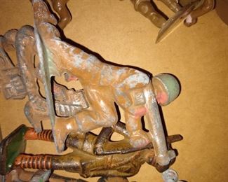Antique metal and plastic soldiers some World war I some World war II