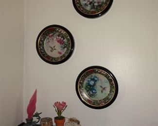 Japanese floral plaques.